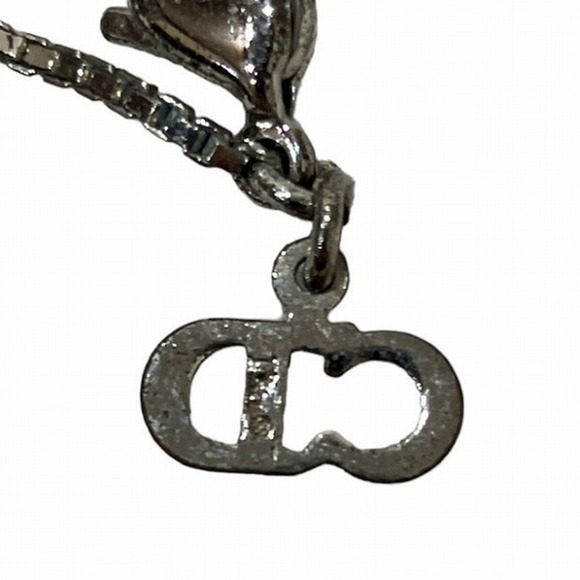 CHRISTIAN DIOR Dior Trotter Plate Logo Brand Accessory Necklace Ladies - Picture 5 of 9